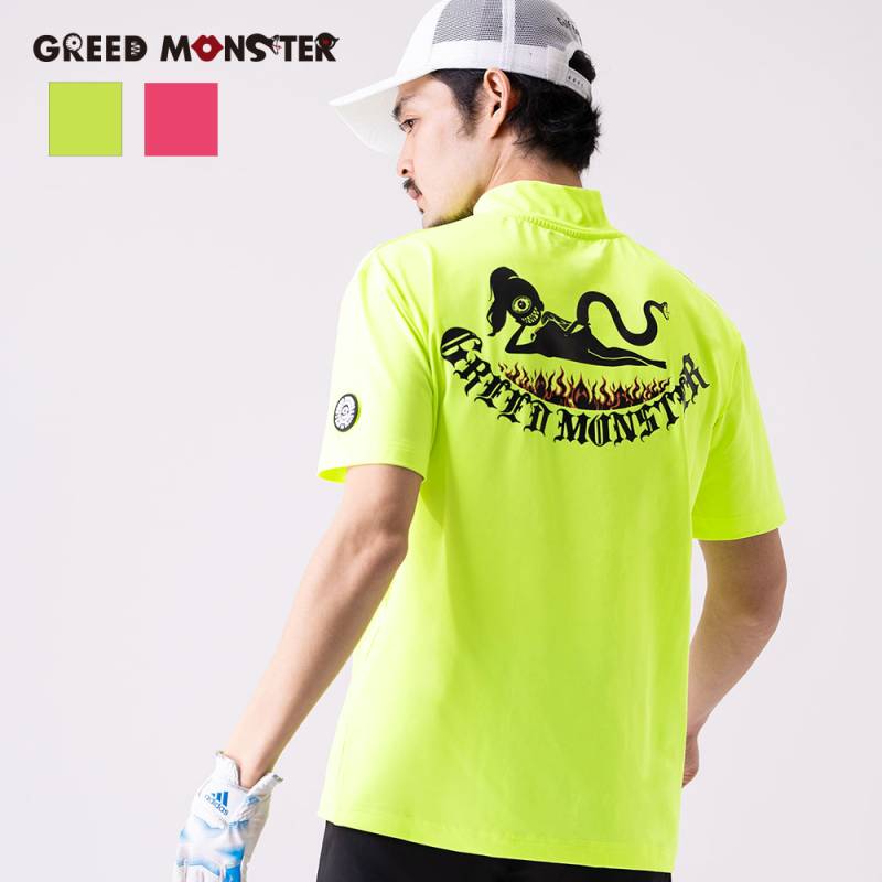 【GREED MONSTER】グリードモンスター GEKIRIN ATHERA ネオンカラーモックネックTシャツ