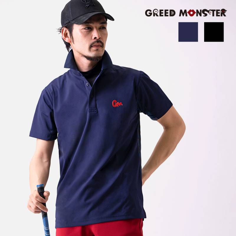 【GREED MONSTER】グリードモンスター Back body panel print ポロシャツ
