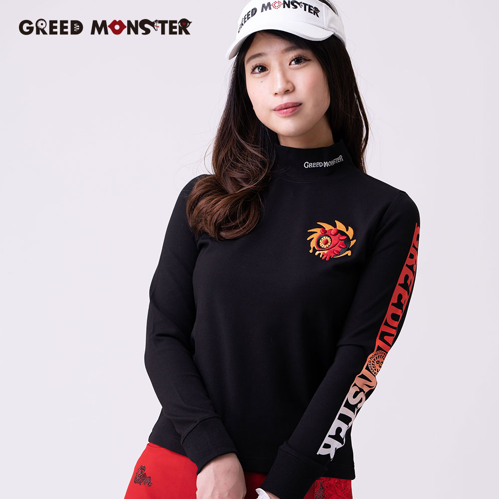 GRADATION PRINT モックネック長袖カットソー