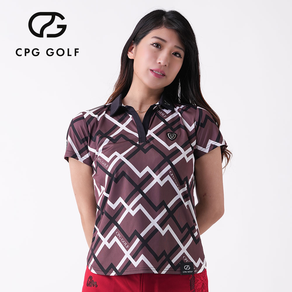 ジオメトリックプリントスキッパーSS　BLACK【CPG GOLF】