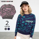 ジャガード総柄長袖ニット【GREED MONSTER】