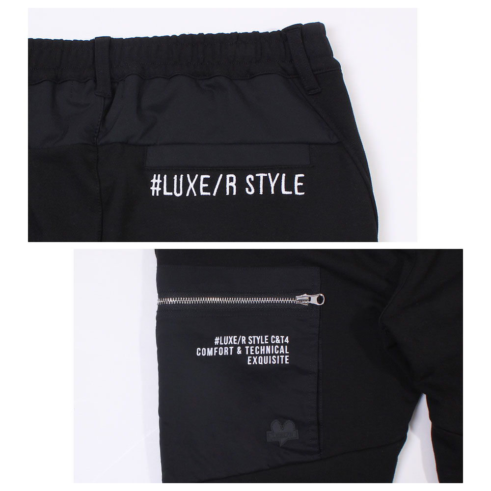 フリース×ナイロン切替スリムパンツ【LUXE/R GOLF(ラグジュゴルフ)】