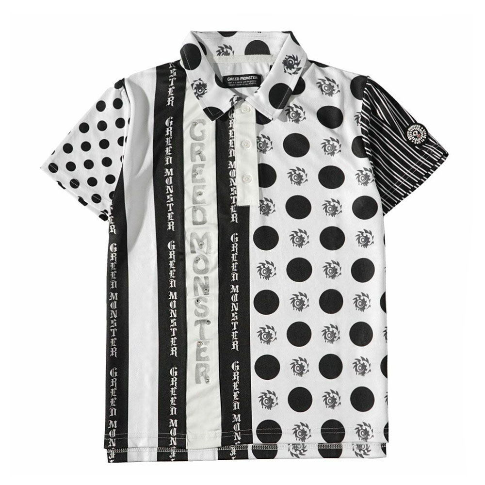 Stripe Dot GIRARI 切替ポロシャツ