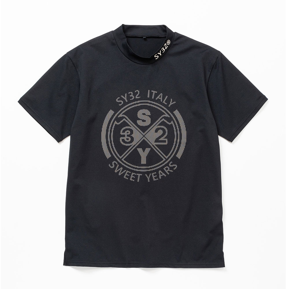 DOT PRINT EMB モックネックTシャツ【SY-32】