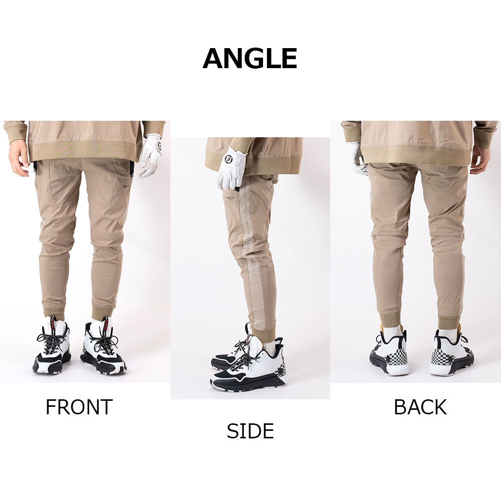 【MENS】LUXE/R GOLF 撥水加工メッシュサイドラインストレッチスリムパンツ