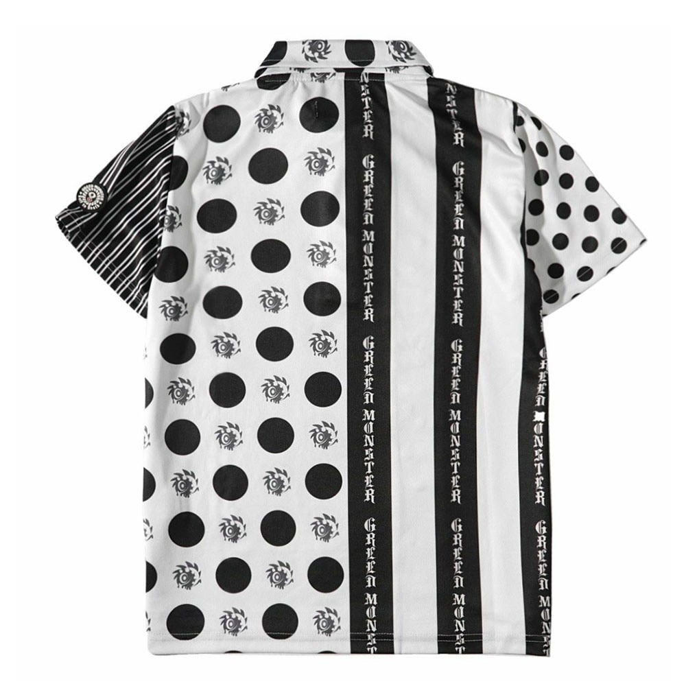 Stripe Dot GIRARI 切替ポロシャツ