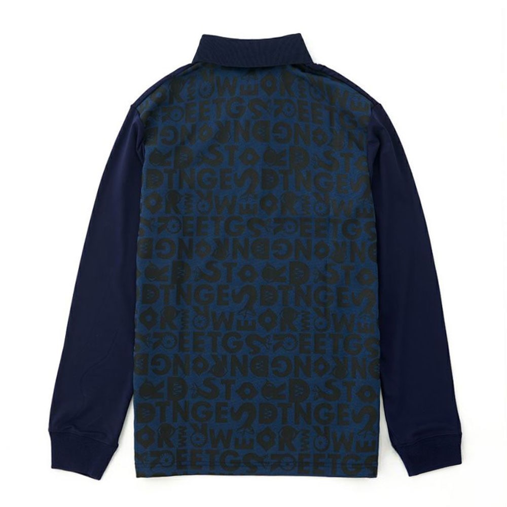 Back MONSTER Pattern 長袖ポロシャツ