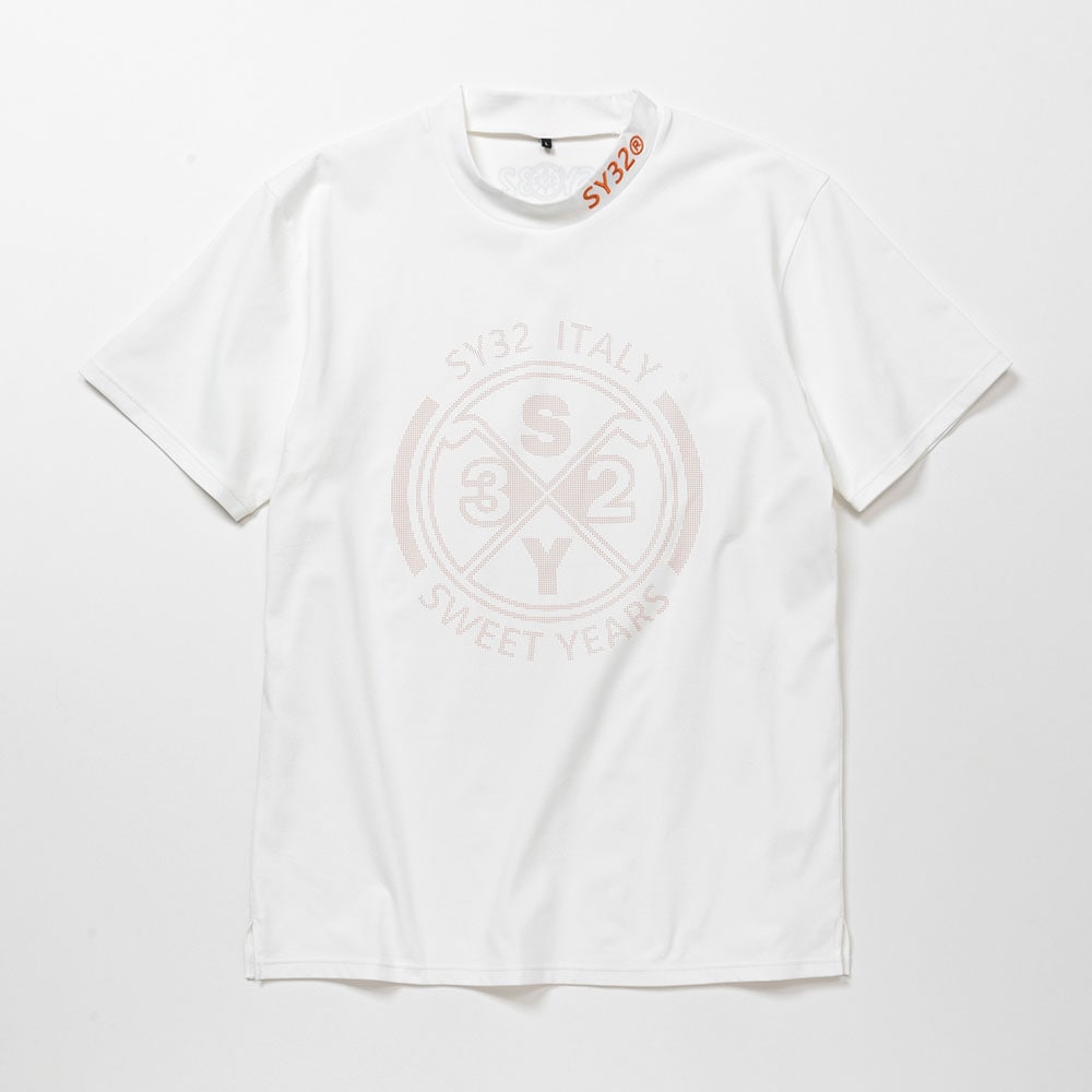 DOT PRINT EMB モックネックTシャツ【SY-32】