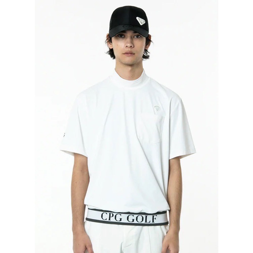 裾JQテープ付きモックネックSS WHITE【CPG GOLF】