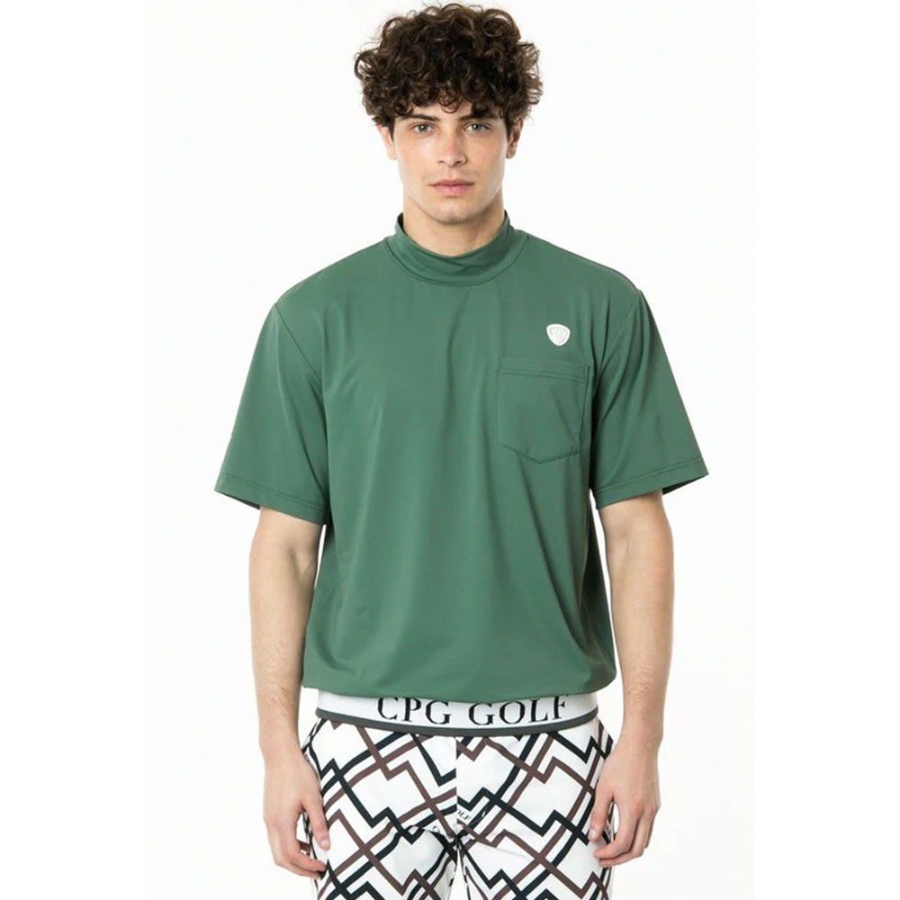 裾JQテープ付きモックネックSS　GREEN【CPG GOLF】