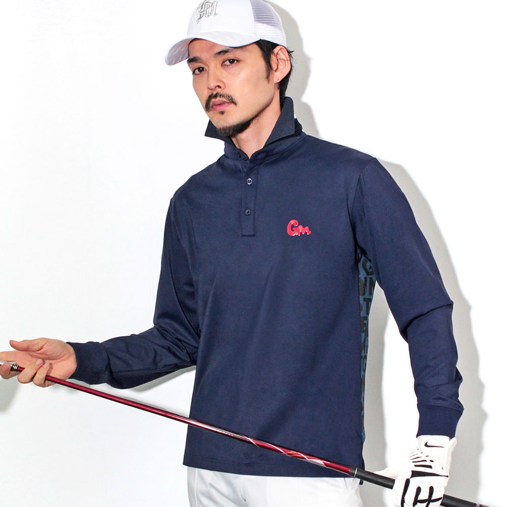 Back MONSTER Pattern 長袖ポロシャツ