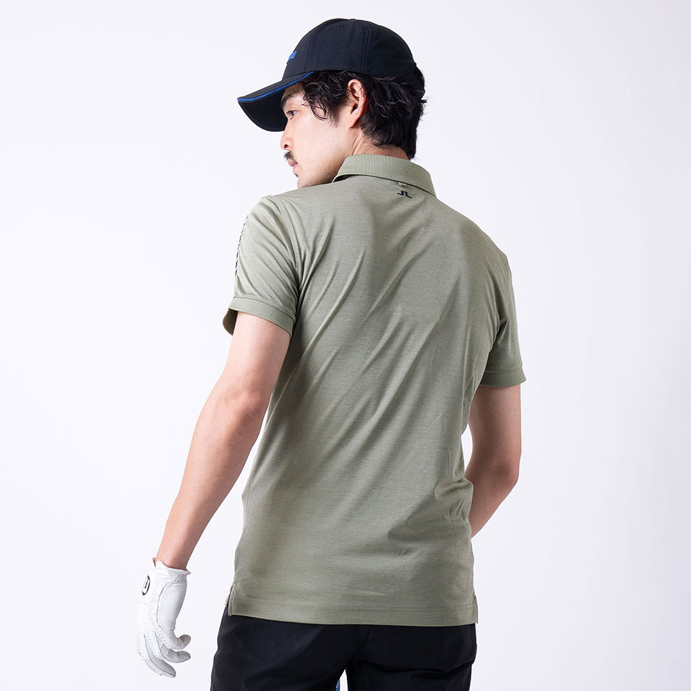 ロゴ刺繍ポロシャツ　KHAKI【J.LINDEBERG】