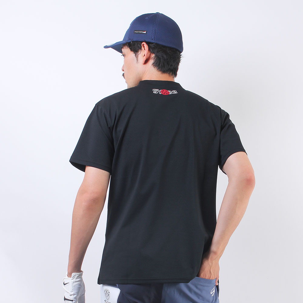 DOT PRINT EMB モックネックTシャツ【SY-32】