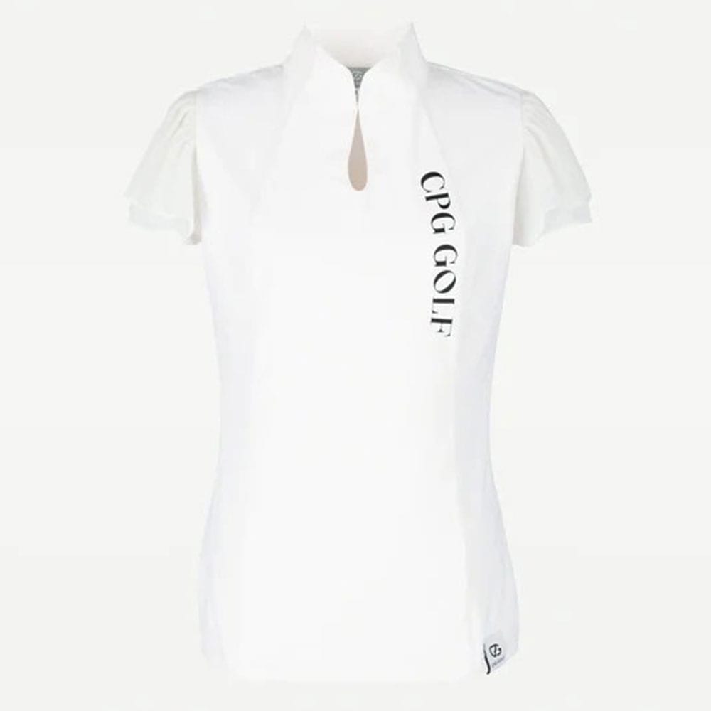 マオカラー袖シフォンSS　WHITE【CPG GOLF】