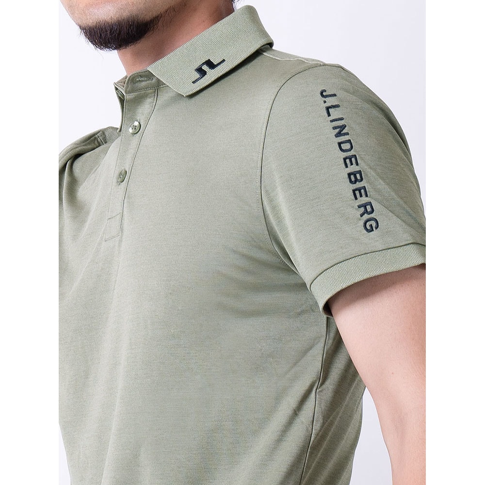 ロゴ刺繍ポロシャツ　KHAKI【J.LINDEBERG】