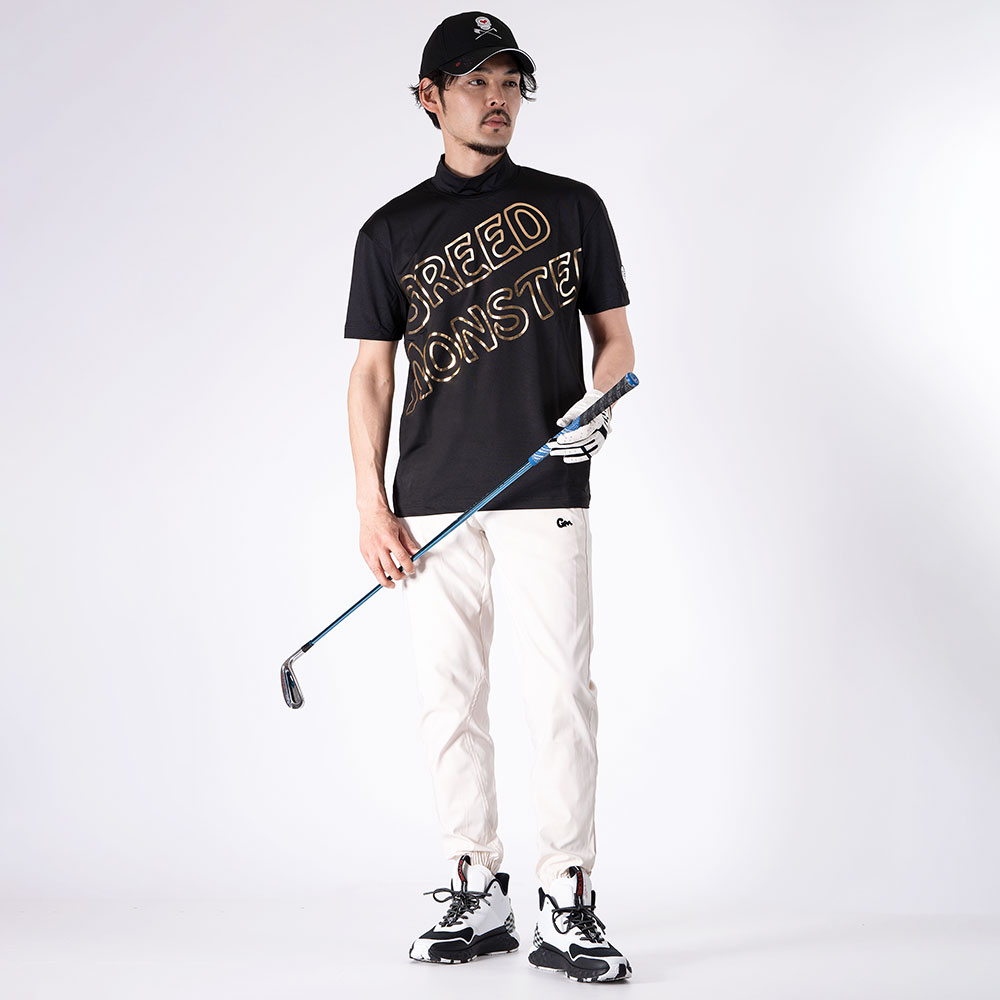 Bordering Logo モックネックTシャツ