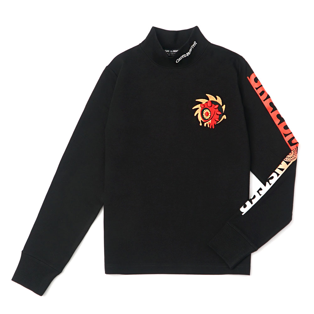 GRADATION PRINT モックネック長袖カットソー