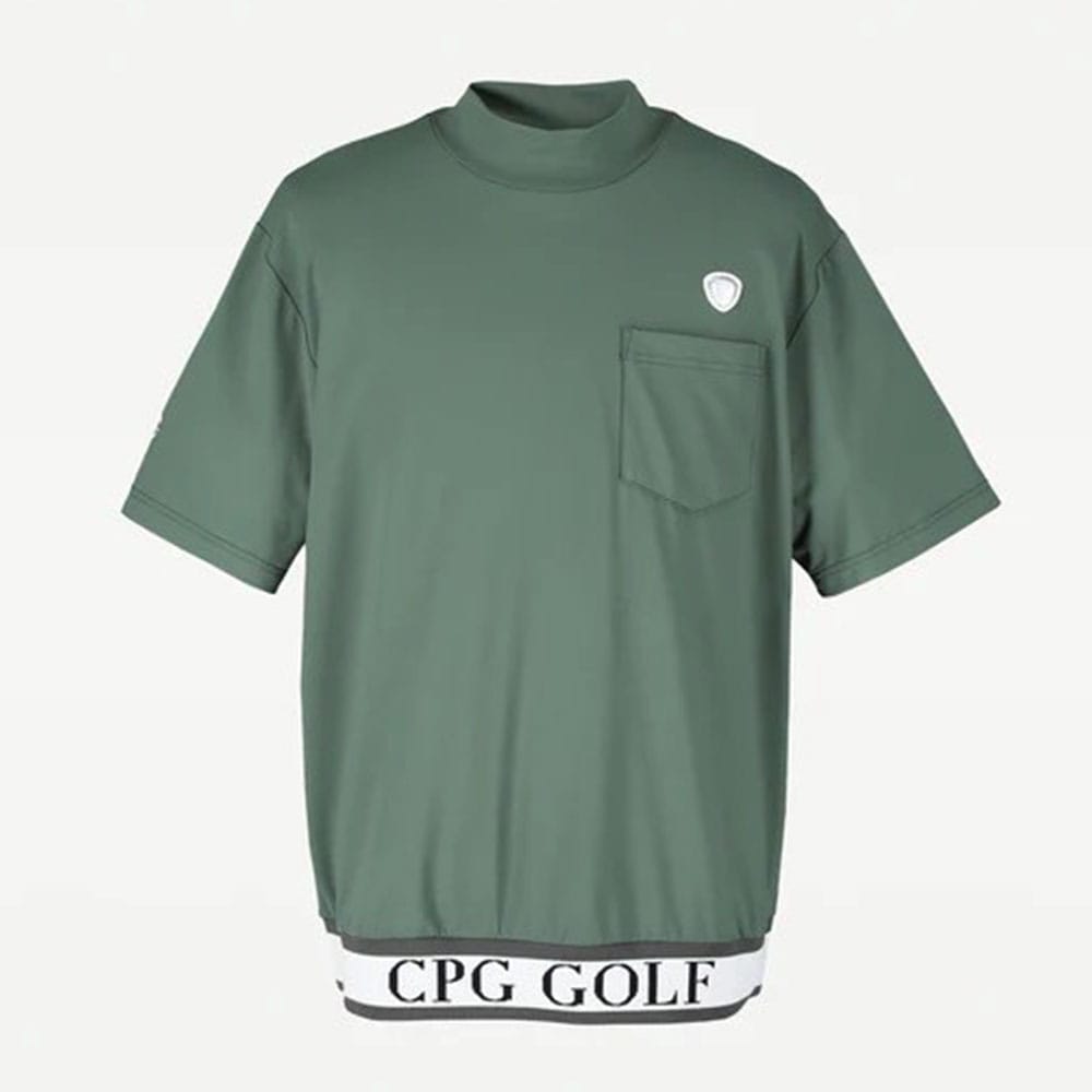 裾JQテープ付きモックネックSS　GREEN【CPG GOLF】