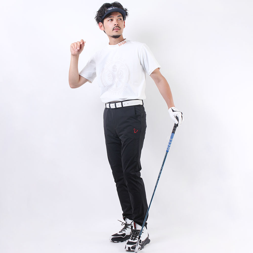 DOT PRINT EMB モックネックTシャツ【SY-32】
