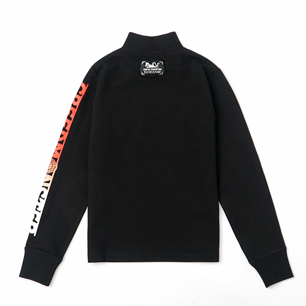 GRADATION PRINT モックネック長袖カットソー