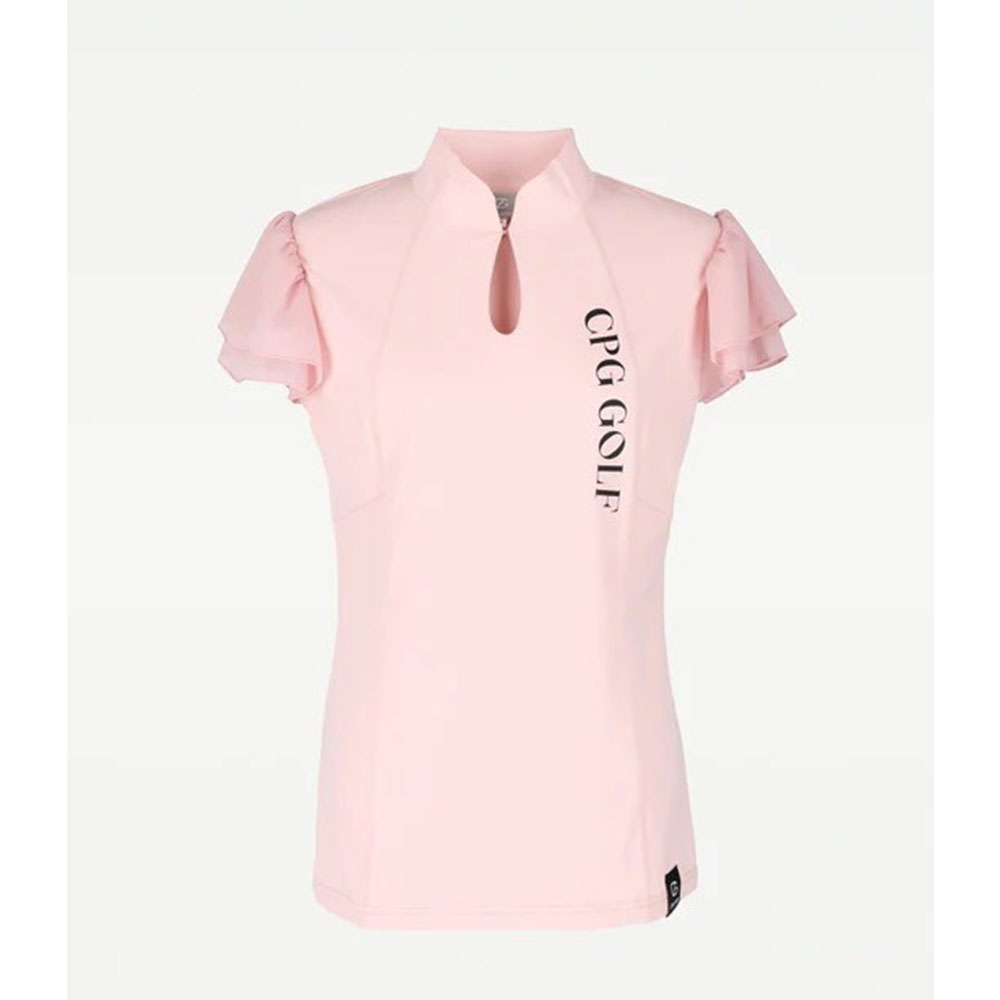 マオカラー袖シフォンSS　PINK【CPG GOLF】