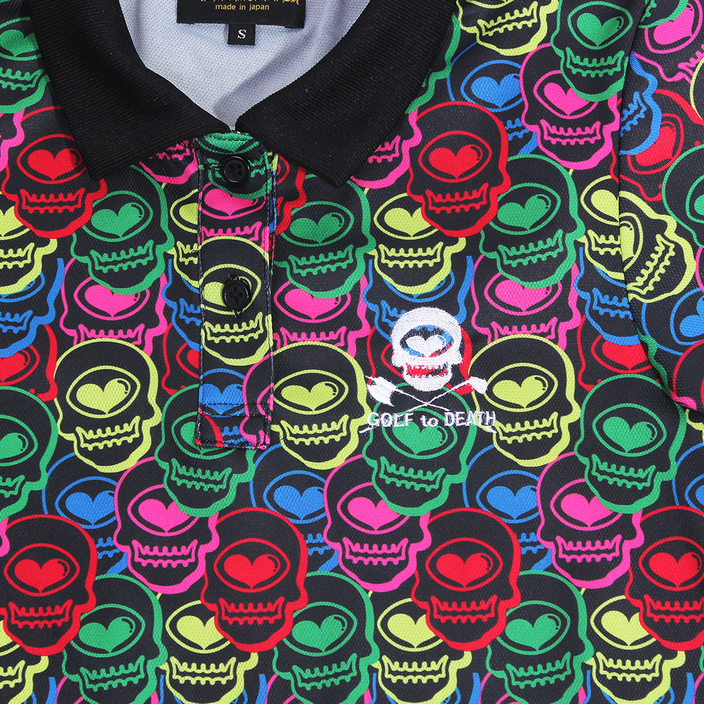 ATHERA Skull 総柄レインボーポロシャツ(Japan made)