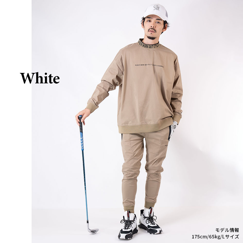【MENS】LUXE/R GOLF ロゴリブストレッチ長袖プルオーバー